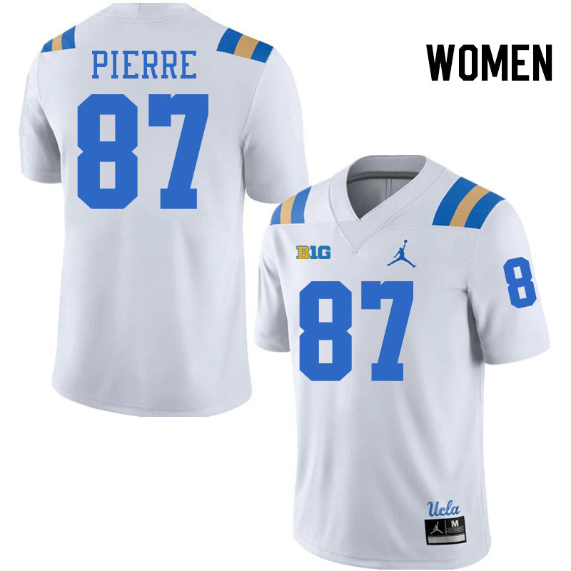 Women #87 Bryce Pierre UCLA Bruins College Football Jerseys Stitched-White